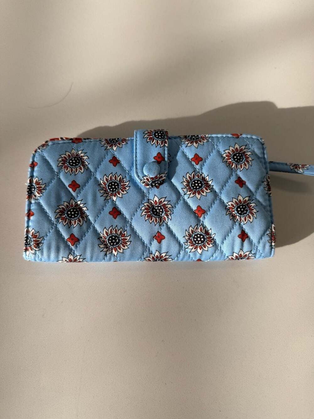 Vera Bradley Quilted Sunflower Print Snap Wallet